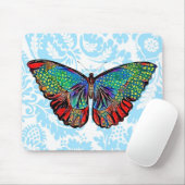 バタフライアートヴィンテージパターンマウスパッド マウスパッド (マウス)