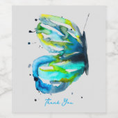 バタフライアート水色ブルー ワインラベル (シングルラベル)