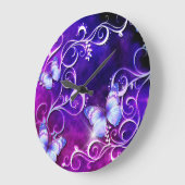 バタフライアート3の壁時計と数字オプション ラージ壁時計 (傾斜)