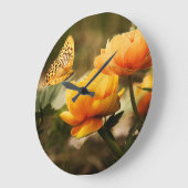 バタフライアート32壁掛け時計と数字オプション ラージ壁時計 (傾斜)