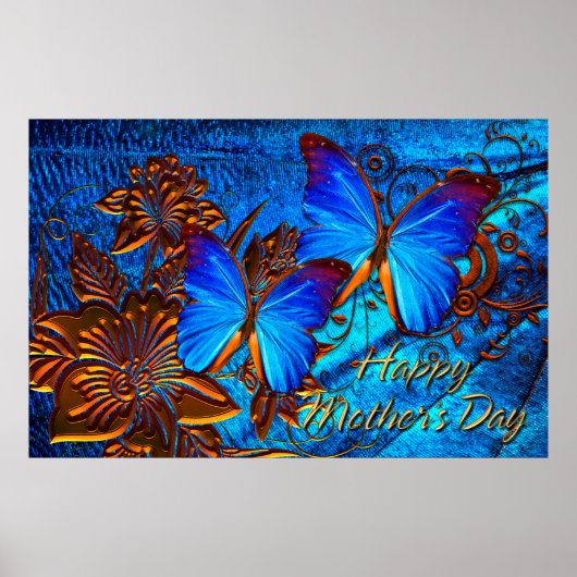 バタフライアート35 Happy Mother's Dayポスター ポスター (正面)