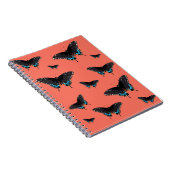 バタフライアート（昆虫）オオカバマダラ、モナークプリントピンクバタフライトランザクション ノートブック (右側)