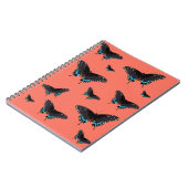 バタフライアート（昆虫）オオカバマダラ、モナークプリントピンクバタフライトランザクション ノートブック (左側)