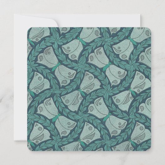 バタフライアールヌーボー結婚式招待状 招待状 (裏面)