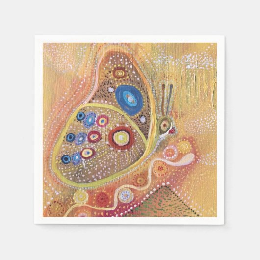 バタフライアー絵画トカクテル紙ナプキンス スタンダードカクテルナプキン (正面)