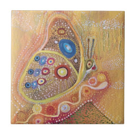 バタフライア絵を描ートの陶磁写真タイル タイル