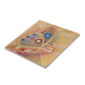 バタフライア絵を描ートの陶磁写真タイル タイル (側面)