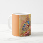 バタフライア絵画ートのマグカップ コーヒーマグカップ (正面左)