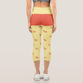 バタフライイエローモノグラムモダントレンディーガーリーかわいい カプリレギンス (裏面)