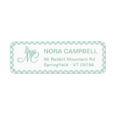 バタフライイニシャルミントジンガム差出人住所 ラベル (正面)