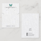 バタフライイヤリング及びネックレス表示ホルダー 名刺 (正面/裏面)