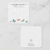 バタフライイヤリング製品表示カード スクエア名刺 (正面/裏面)