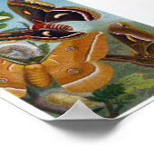 バタフライイラストレーションポスター ポスター (角)