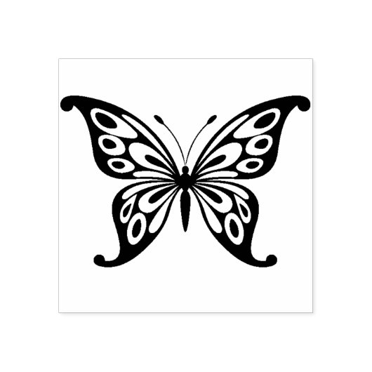 バタフライイラストレーション画印 ラバースタンプ (インプリント)