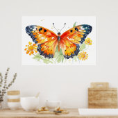 バタフライイラストレーション ポスター (キッチン)
