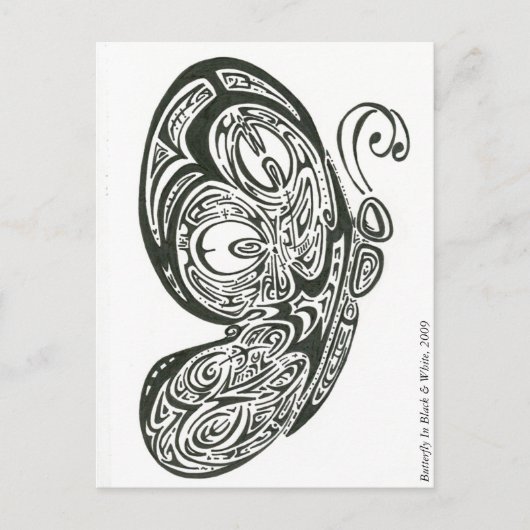 バタフライインブラック&ホワイト， 2009 ポストカード (正面)