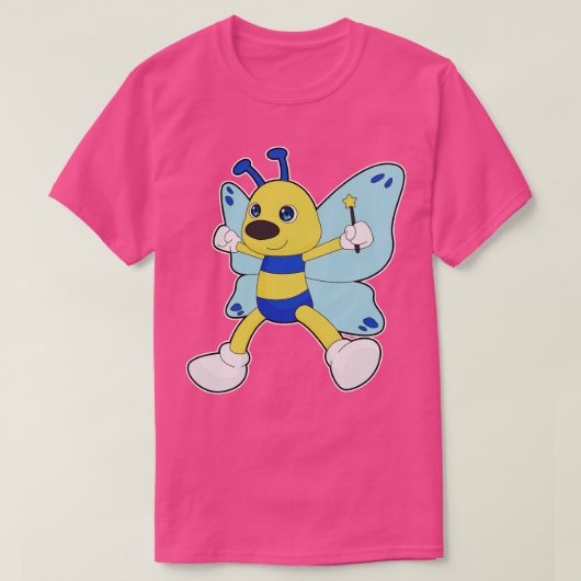 バタフライウィザード魔法杖 Tシャツ (デザイン正面)