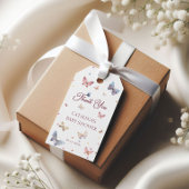 バタフライウィズピンクベビーシャワーメッセージカード ギフトタグ