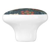 バタフライウィリアムモリススタイルブルー&レッドフローラ セラミックノブ (側面)