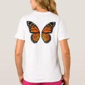 バタフライウィングキッズTシャツキュートバタフライティー Tシャツ (裏面)