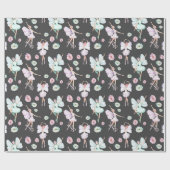 バタフライウィングス踊りバレリーナ ラッピングペーパー (フラット)