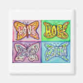 バタフライウィングワードアートインスピレーション冷蔵庫用マグネット マグネット (正面)