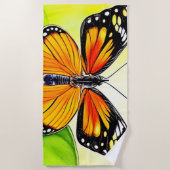 バタフライウィング詳細デザイン ビーチタオル (正面)