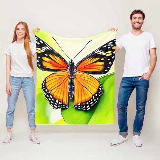 バタフライウィング詳細デザイン フリースブランケット (インサイチュ)