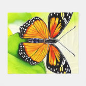 バタフライウィング詳細デザイン フリースブランケット (正面(横))