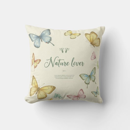 バタフライウイスパー自然インスパイア装飾用クッション クッション (正面)