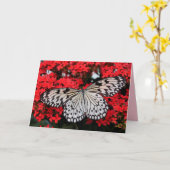 バタフライウインググリーティングカード カード (黄色い花)