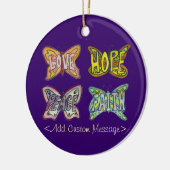 バタフライウイングワードアートペンダントオーナメント セラミックオーナメント (左)