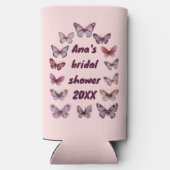 バタフライウォーターエレガントカラーかわいらしカスタム スリム缶クーラー (裏面)