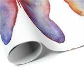 バタフライウォーターカラーアートマットラッピング紙 ラッピングペーパー (ロールコーナー)