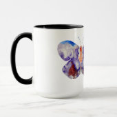 バタフライウォーターカラーアート名前をカスタムする マグカップ (左)