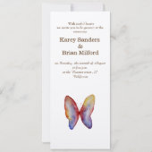 バタフライウォーターカラーアート結婚式招待状 招待状 (裏面)