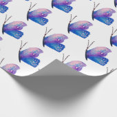 バタフライウォーターカラーアート、甘いラッピング紙 ラッピングペーパー (角)