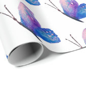 バタフライウォーターカラーアート、甘いラッピング紙 ラッピングペーパー (ロールコーナー)