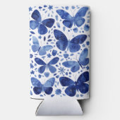 バタフライウォーターカラーインディゴブルー スリム缶クーラー (裏面)