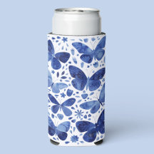 バタフライウォーターカラーインディゴブルー