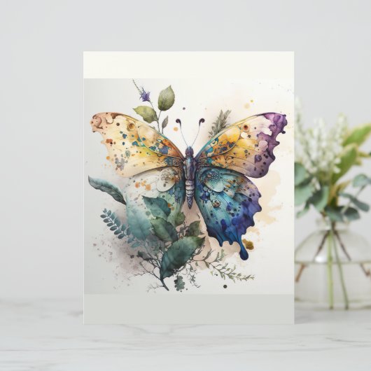 バタフライウォーターカラースクラップブック作り紙 (スタンド正面)