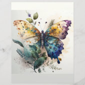 バタフライウォーターカラースクラップブック作り紙 (正面)