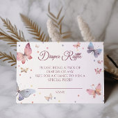 バタフライウォーターカラーパステルおむつラッフル エンクロージャーカード