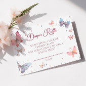 バタフライウォーターカラーパステルおむつラッフル エンクロージャーカード