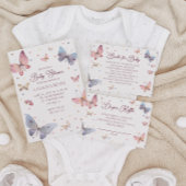 バタフライウォーターカラーパステルおむつラッフル エンクロージャーカード