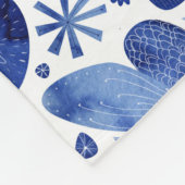 バタフライウォーターカラーパターンモノグラム フリースブランケット (角)