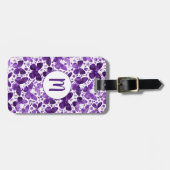 バタフライウォーターカラーパープルモノグラム ラゲッジタグ (正面横)