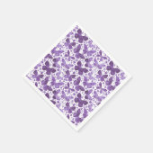 バタフライウォーターカラーパープル スタンダードカクテルナプキン (角)