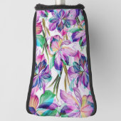 バタフライウォーターカラーブルーとホワイトゴルフヘッドコーブ ゴルフヘッドカバー (回転90)