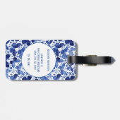 バタフライウォーターカラーブルーモノグラム ラゲッジタグ (裏面横)